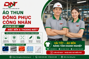 Áo thun đồng phục công nhân được may từ các chất liệu như cá sấu Poly, cá sấu Cotton, thun lạnh, Cotton 65/35 và Cotton 100%, mang lại cảm giác thoáng mát, co giãn tốt, bền màu và phù hợp với nhiều môi trường làm việc. DONA TEXT nhận tư vấn, thiết kế, sản xuất và giao hàng toàn quốc theo yêu cầu doanh nghiệp.