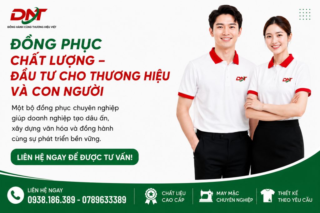 Đồng phục chất lượng là khoản đầu tư thiết thực giúp doanh nghiệp nâng cao hình ảnh thương hiệu, tạo sự chuyên nghiệp và xây dựng văn hóa nội bộ. Một bộ đồng phục được thiết kế chỉn chu, sử dụng chất liệu phù hợp không chỉ tạo dấu ấn với khách hàng mà còn mang lại sự thoải mái cho nhân viên trong quá trình làm việc. DONATex cung cấp giải pháp may đồng phục doanh nghiệp theo yêu cầu, hướng đến sự đồng bộ, thẩm mỹ và giá trị sử dụng lâu dài.
